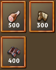 500EH Fleisch, 300EH Pferde, 400EH Wagen T9